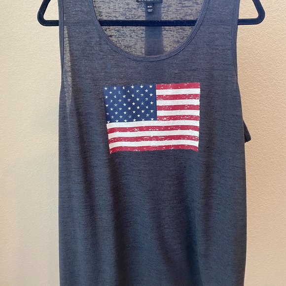Lane Bryant- Blue/Grey Tank with American Flag, Size 18/20 - Picture 1 of 5